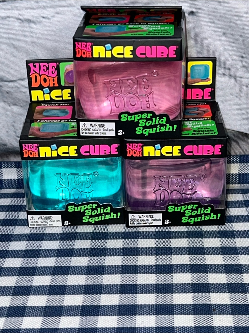 NeeDoh Nice Cube Super Solid Squeeze Squish Bundle Lot of 3 💯 FAST SHIPPING